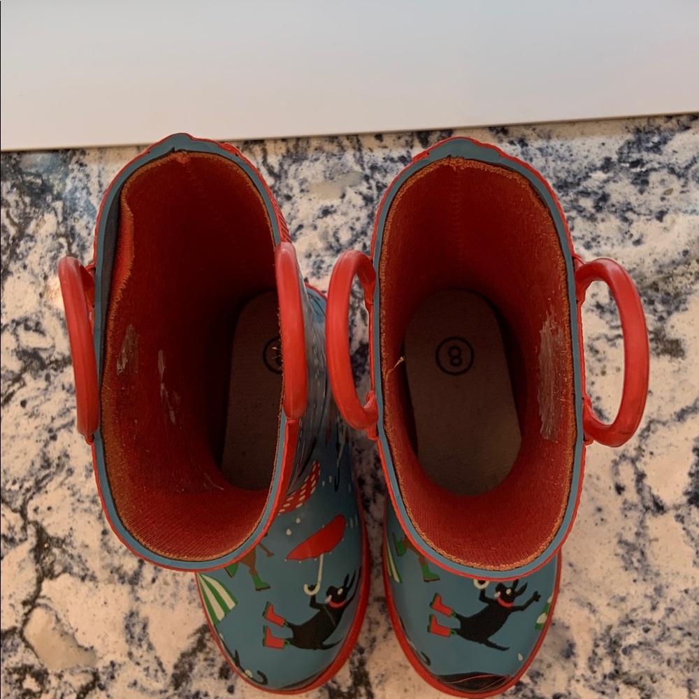 Hatley Kids' Red Rain Boots Size 8 - Picture 3 of 11